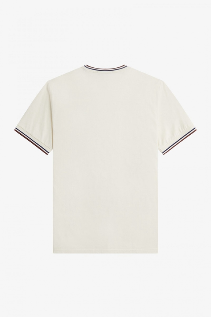 Fred Perry Twin Tipped Men's T Shirts Brown | QRW-208397