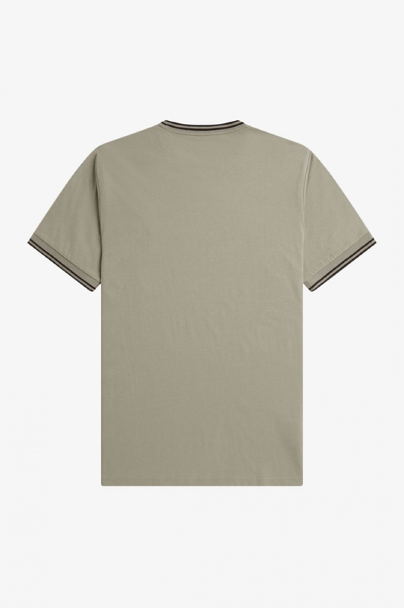 Fred Perry Twin Tipped Men's T Shirts Grey | CBH-571468