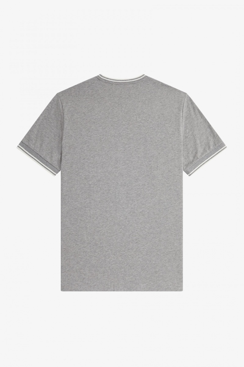 Fred Perry Twin Tipped Men's T Shirts Grey | THF-104279