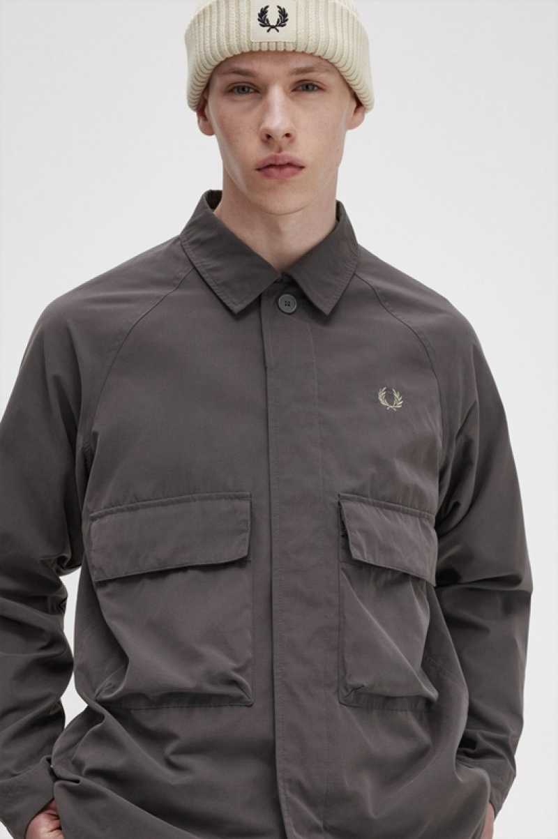 Fred Perry Utility Men's Jackets Grey | GWK-540817