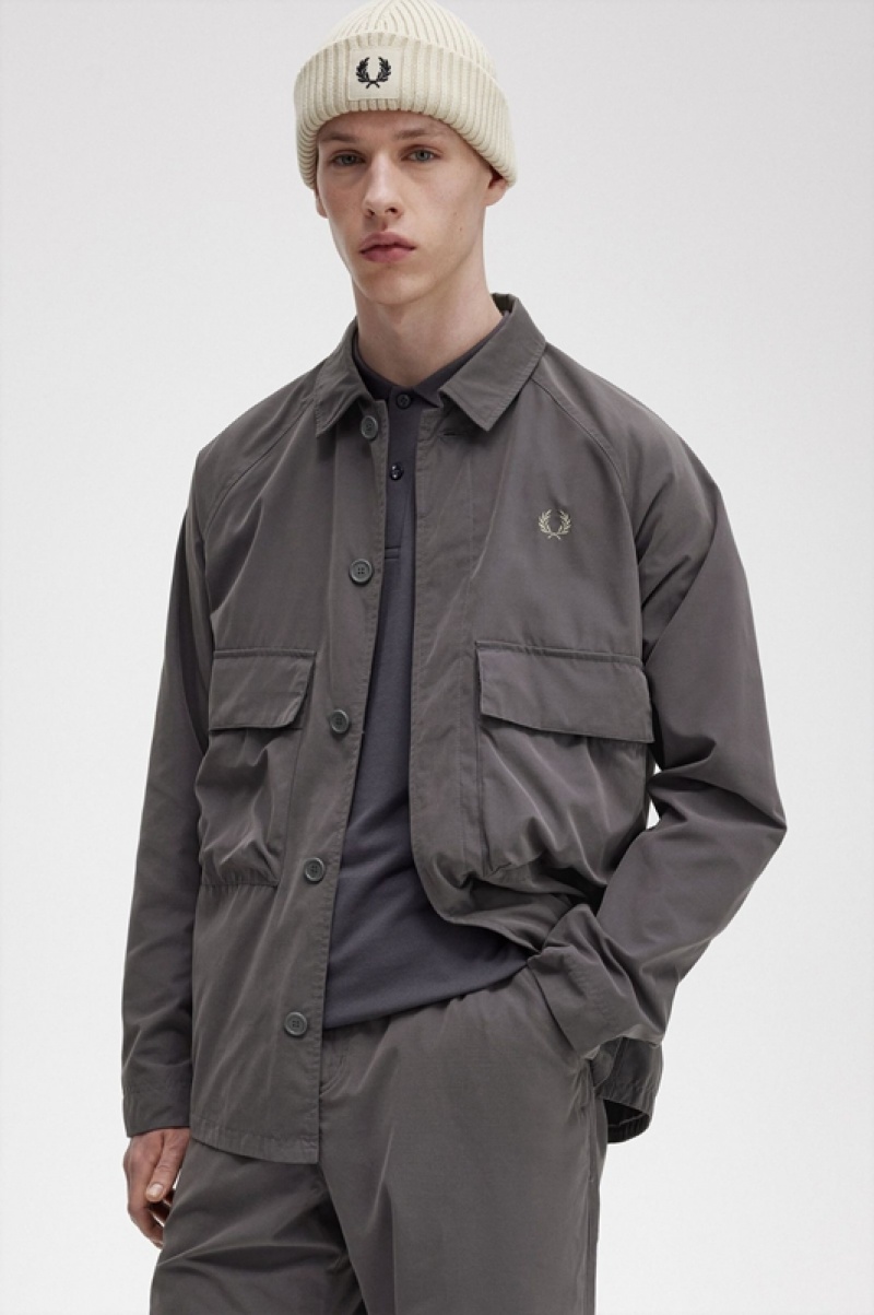 Fred Perry Utility Men's Jackets Grey | GWK-540817