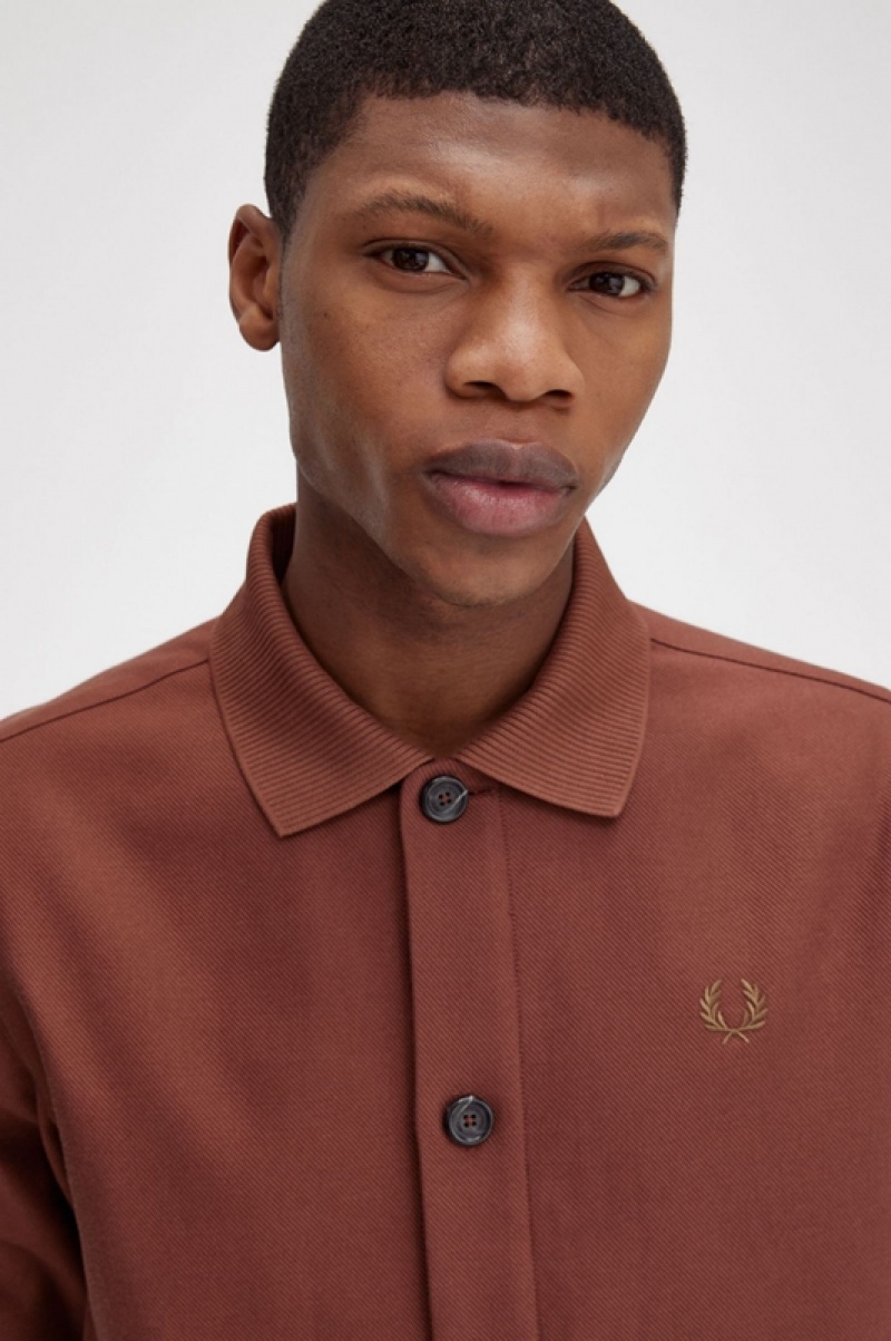 Fred Perry Utility Pocket Men's Jackets Brown | JRC-194750