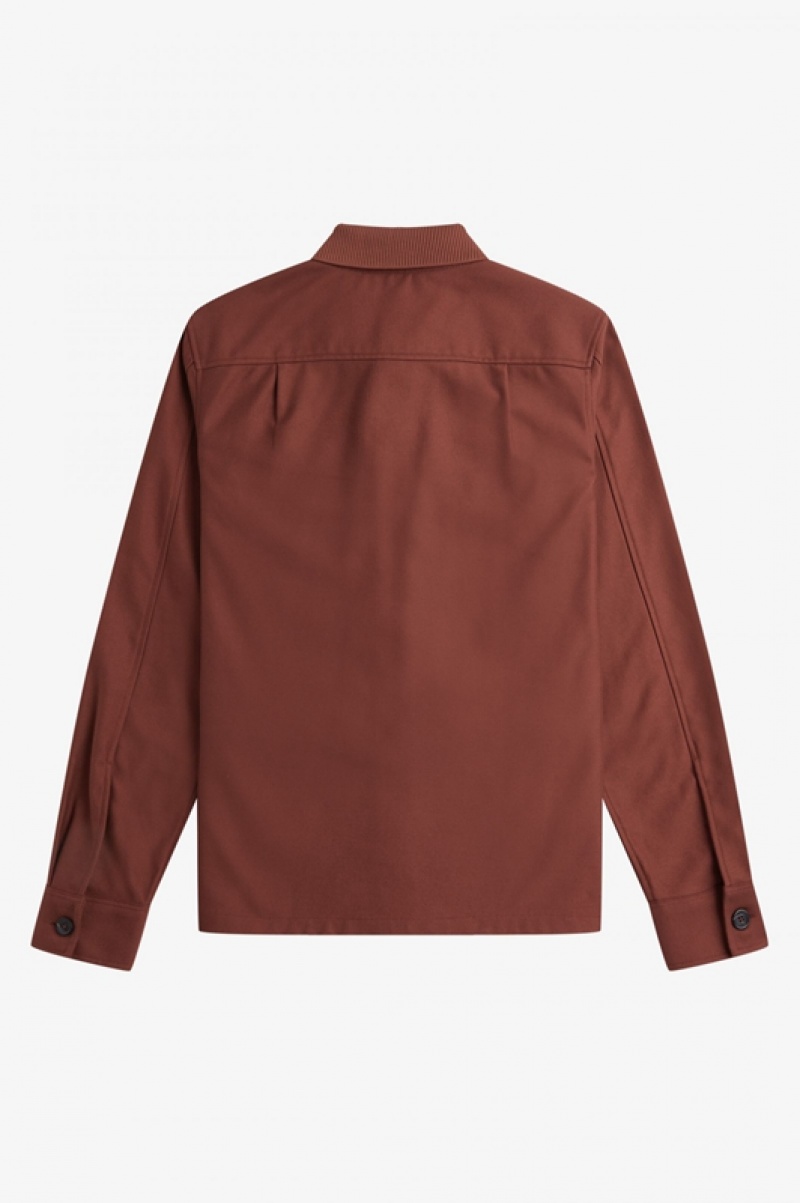 Fred Perry Utility Pocket Men's Jackets Brown | JRC-194750