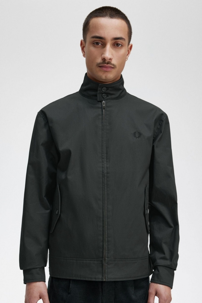 Fred Perry Waxed Cotton Men's Jackets Green | QAE-807196