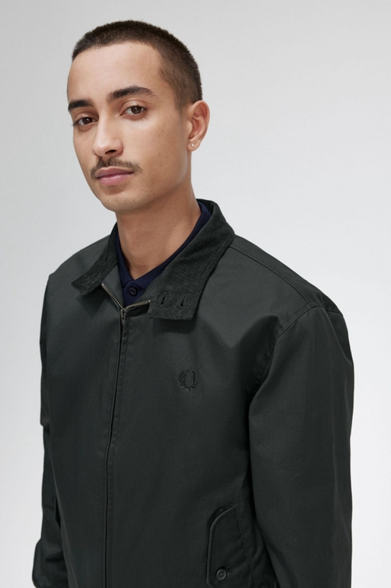 Fred Perry Waxed Cotton Men's Jackets Green | QAE-807196