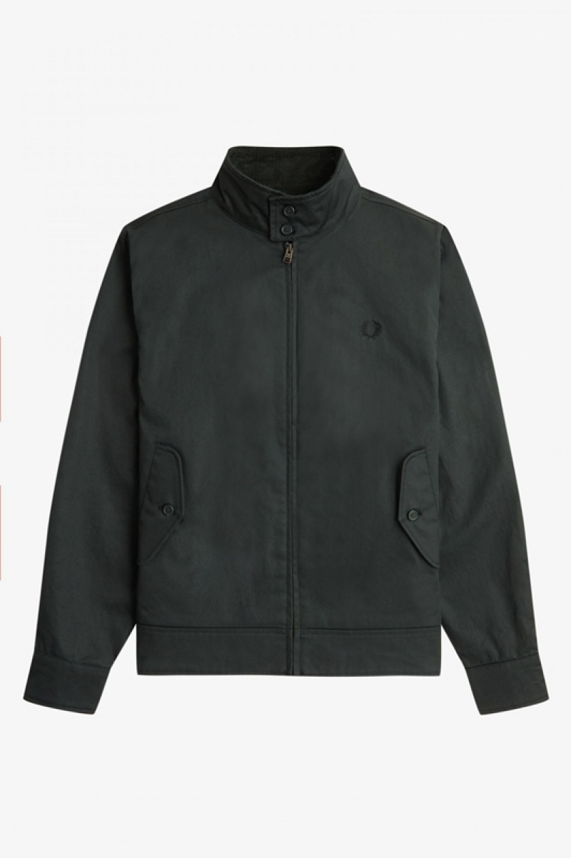 Fred Perry Waxed Cotton Men's Jackets Green | QAE-807196