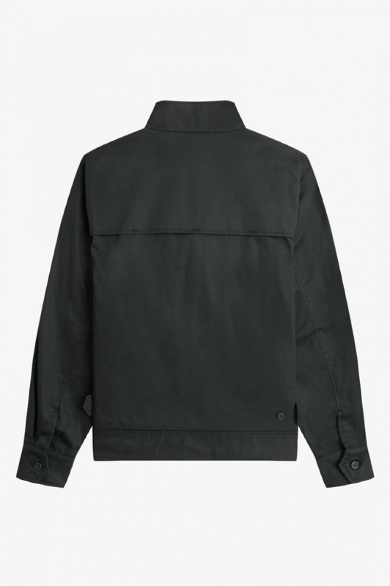 Fred Perry Waxed Cotton Men's Jackets Green | QAE-807196