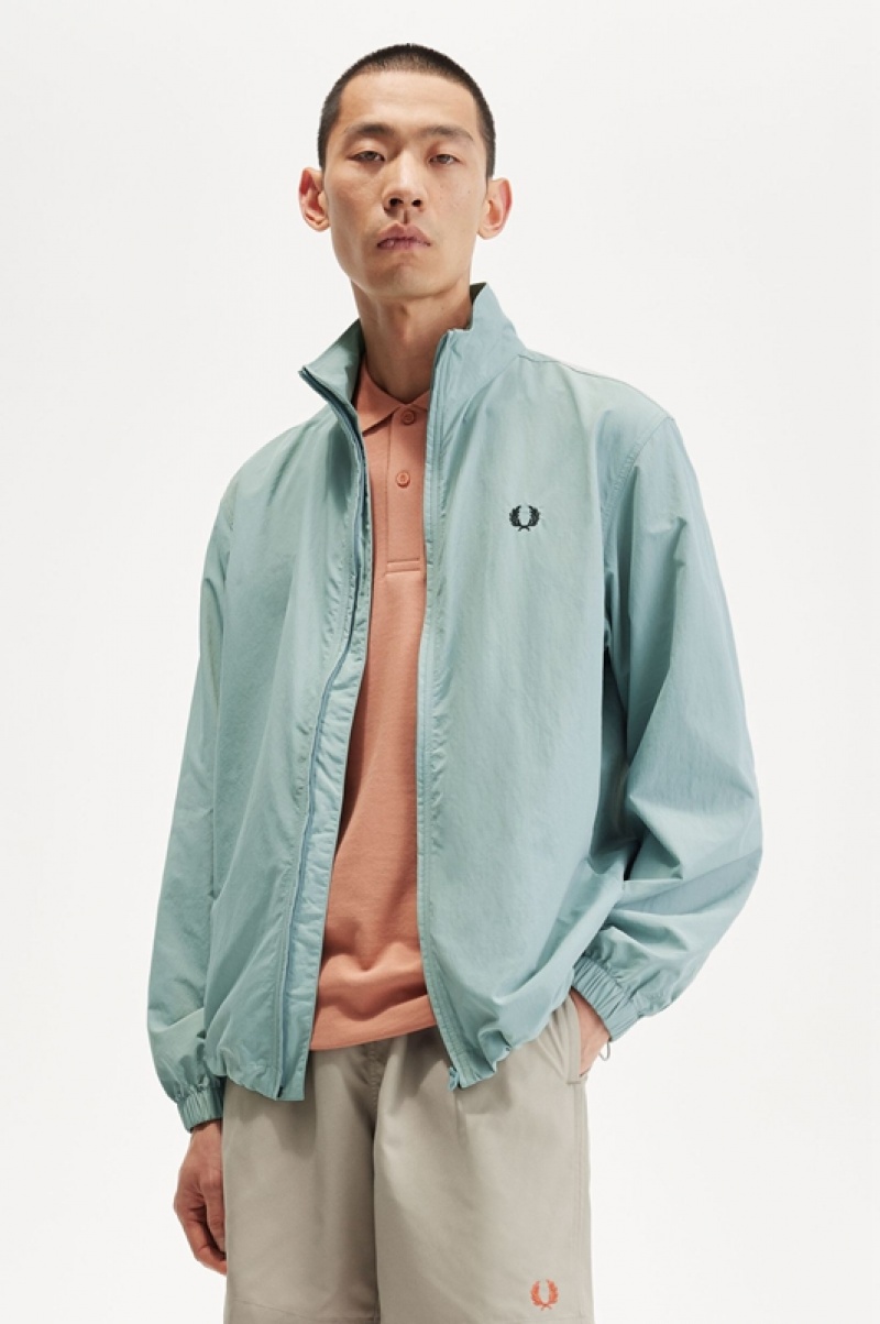 Fred Perry Woven Track Men's Jackets Silver Blue | QWM-068293