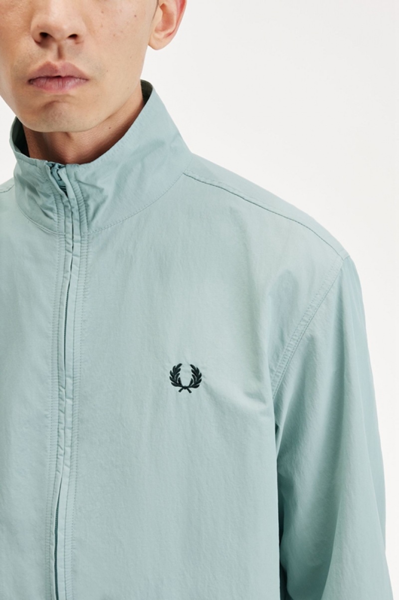 Fred Perry Woven Track Men's Jackets Silver Blue | QWM-068293