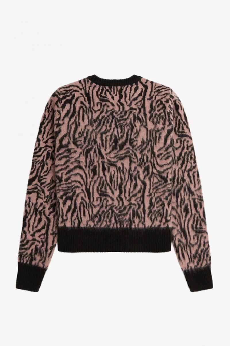 Fred Perry Zebra Women's Sweaters Rose Pink | RBU-806271